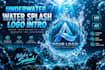 create underwater water splash video intro for your logo