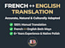 translate between french and english with native fluency