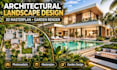 design architectural landscape, render 3d masterplan garden design