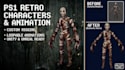 create ps1 style 3d model retro character rig and animate