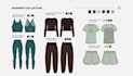 create womens activewear tech packs and technical flats