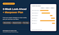 prepare a 3 week look ahead schedule and manpower plan in excel