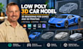 create low poly 3d car model, 3d rendering for games 3d printing