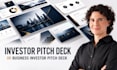 create startup investor pitch deck, fundraising presentation, powerpoint designs