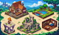retro pixel game art isometric pixel art ui 2d game assets pixel map environment