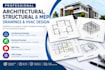 Mep plan structural and architectural drawing hvac design in all state ...