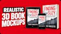 create realistic 3d ebook and book cover mockups