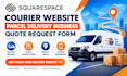 design squarespace courier website parcel delivery company quote request website