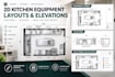 draft 2d kitchen equipment layouts and elevations