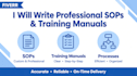write standard operating procedures sops and training manuals for your business