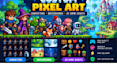 draw custom pixel art characters, backgrounds and 2d game assets for indie games