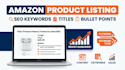 create amazon product listings with SEO keywords and bullet points