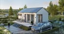 visualize3d prefab house,modular cabin home,bedroom design,cinemagraph rendering
