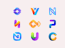 abstract gradient logo with complete identity