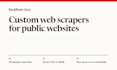 build a custom web scraper and send you 20 sample rows first
