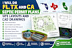 do fl, tx and ca septic permit plans site layouts and cad drawings