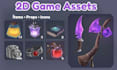 create 2d game assets, props, items and icons