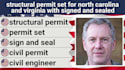 do structural permit set for north carolina and virginia with signed and sealed