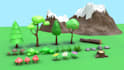 create roblox low poly environment assets, nature props, trees and rocks
