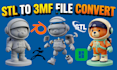 convert 3d model stl to 3mf split in bambu studio ams multi colour 3d printing