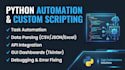 develop custom python scripts for automation, data parsing, and debugging
