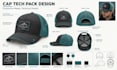 do hat tech pack bframe cap techpack design snapback mockup, beanie tech pack