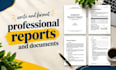 write and format professional reports and documents