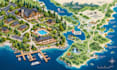 Designaré una ilustración de mapa personalizado de resort turístico o ...