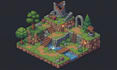 create isometric pixel game art retro 2d game asset pixel art sprite environment