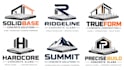 design a professional concrete slab, construction foundation, concrete slab logo
