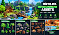create low poly roblox environment assets, trees, rocks and map props 3d