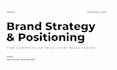 build your brand strategy and positioning