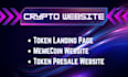 create crypto token landing page, website, memecoin website, presale ico website