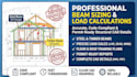 steel timber beam sizing, load calculations structural cad details