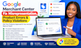 fix google merchant center misrepresentation product errors policy violation