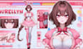 design female 3d vtuber model with 3d vtuber rigging vrm avatar, vrchat, live2d