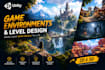 design unity game environments, unity game levels, unity game, level design, map