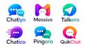 design a professional chat, communication, messaging app, chat message logo