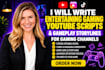 write gaming youtube scripts minecraft video scripts