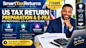 prepare e file US personal, llc, and corporate tax returns
