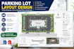 draft parking lot layouts with parking spaces and circulation in autocad