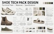design a shoe tech pack, sneaker tech pack and footwear design