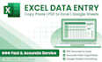 do data entry, excel data entry, copy paste and google sheets