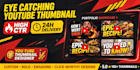 design eye catching you tube thumbnail for high ctr