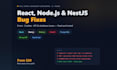fix react, next js, nestjs and node js bugs, API and database issues