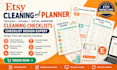 design etsy printable cleaning checklists and cleaning planners