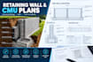 design retaining wall plans and cmu structural engineering