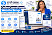 systeme io online course funnel website setup upload content lms expert training
