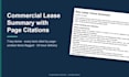 create a commercial lease abstract with page citations