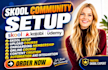 skool community setup, setup skool online course, community manager
